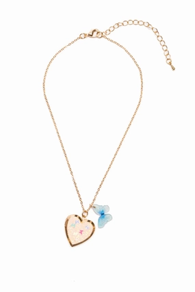 Happy hands Butterfly Heart Locket Necklace