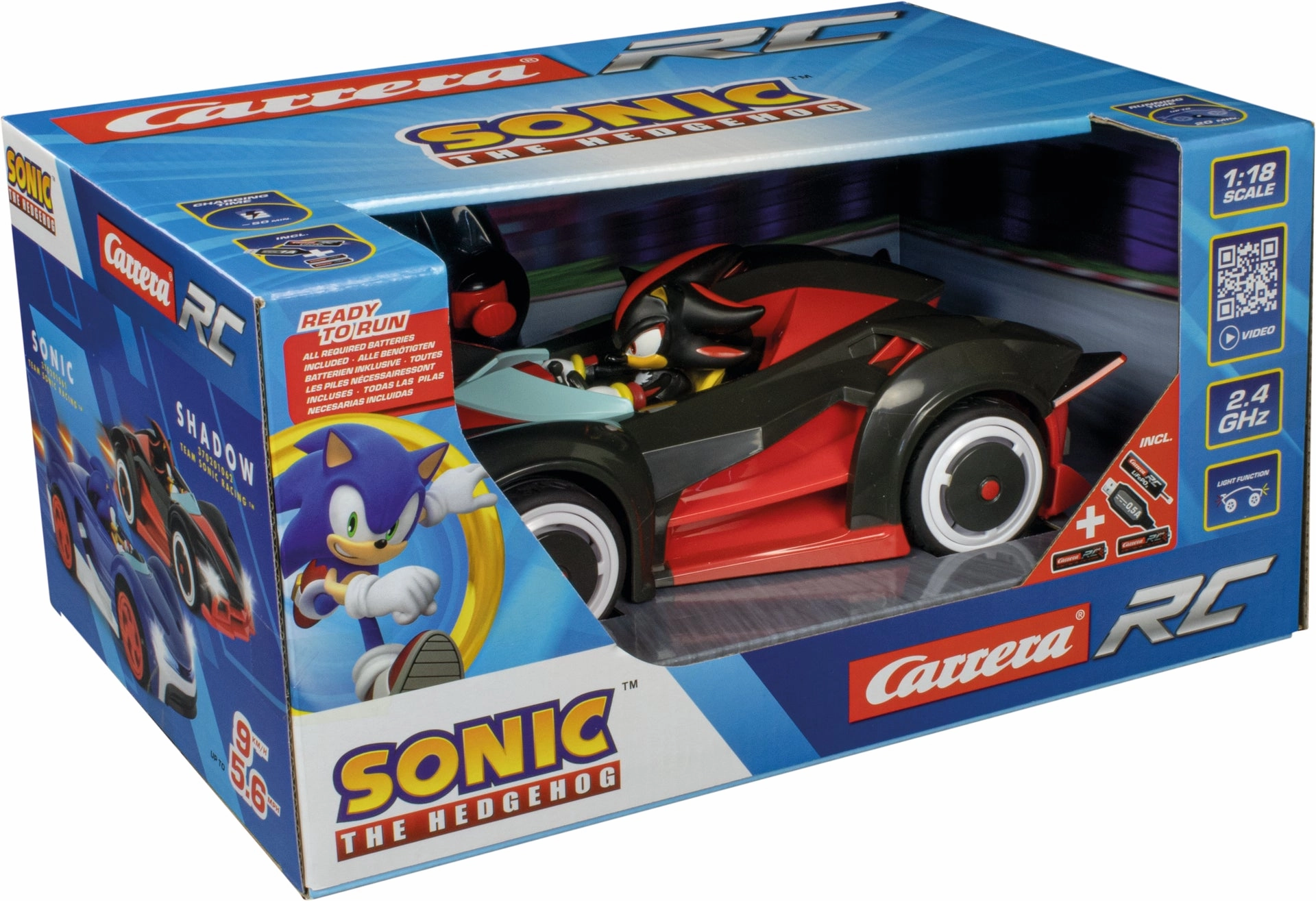 Carrera Rc 2.4 Ghz Sonic The Hedgehog Team Sonic Shadow 1:20 Scale Car Nurturing minds Child development