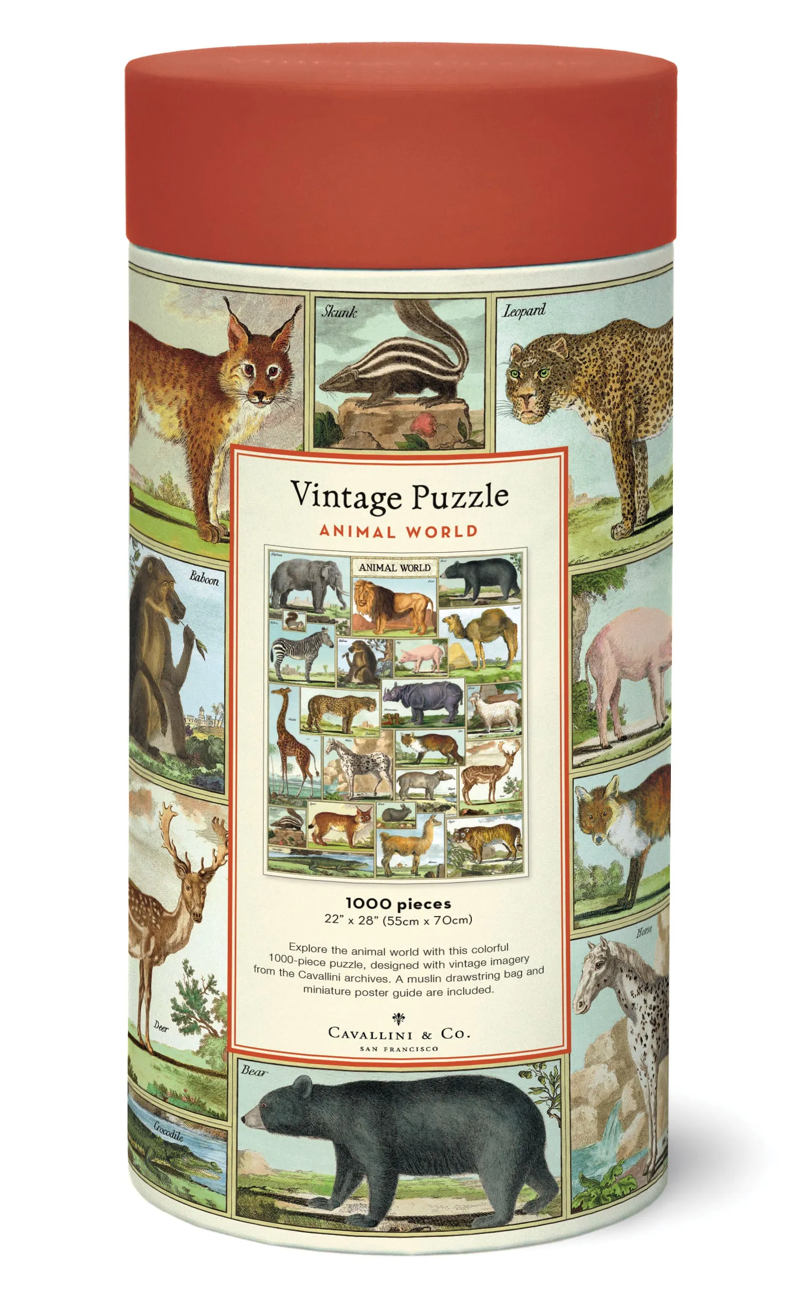 Cavallini & Co. Animal World 1000 Piece Puzzle Holistic