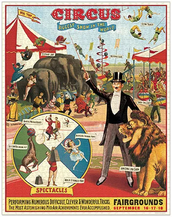 Cavallini & Co. Circus 1000 Piece Puzzle Growing minds