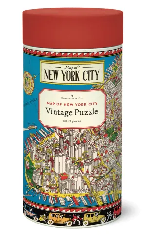 Smart & fun Cavallini & Co. Map Of New York 1000 Piece Puzzle