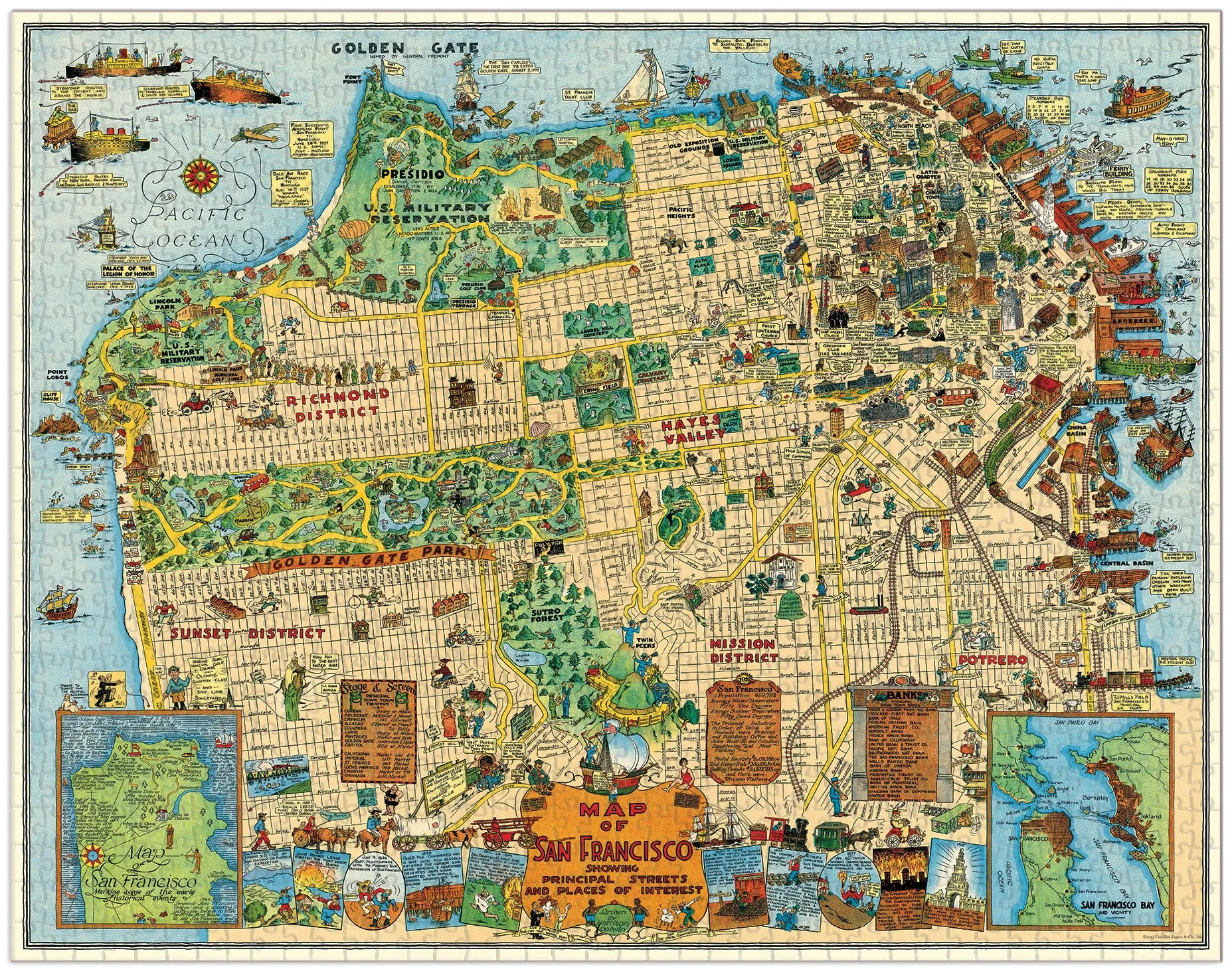 Child development Early discovery Cavallini & Co. Map Of San Francisco 1000 Piece Puzzle