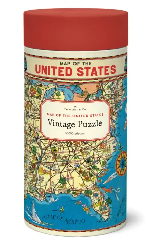 Cavallini & Co. Map Of The United States 1000 Piece Puzzle Curious minds Mindful play