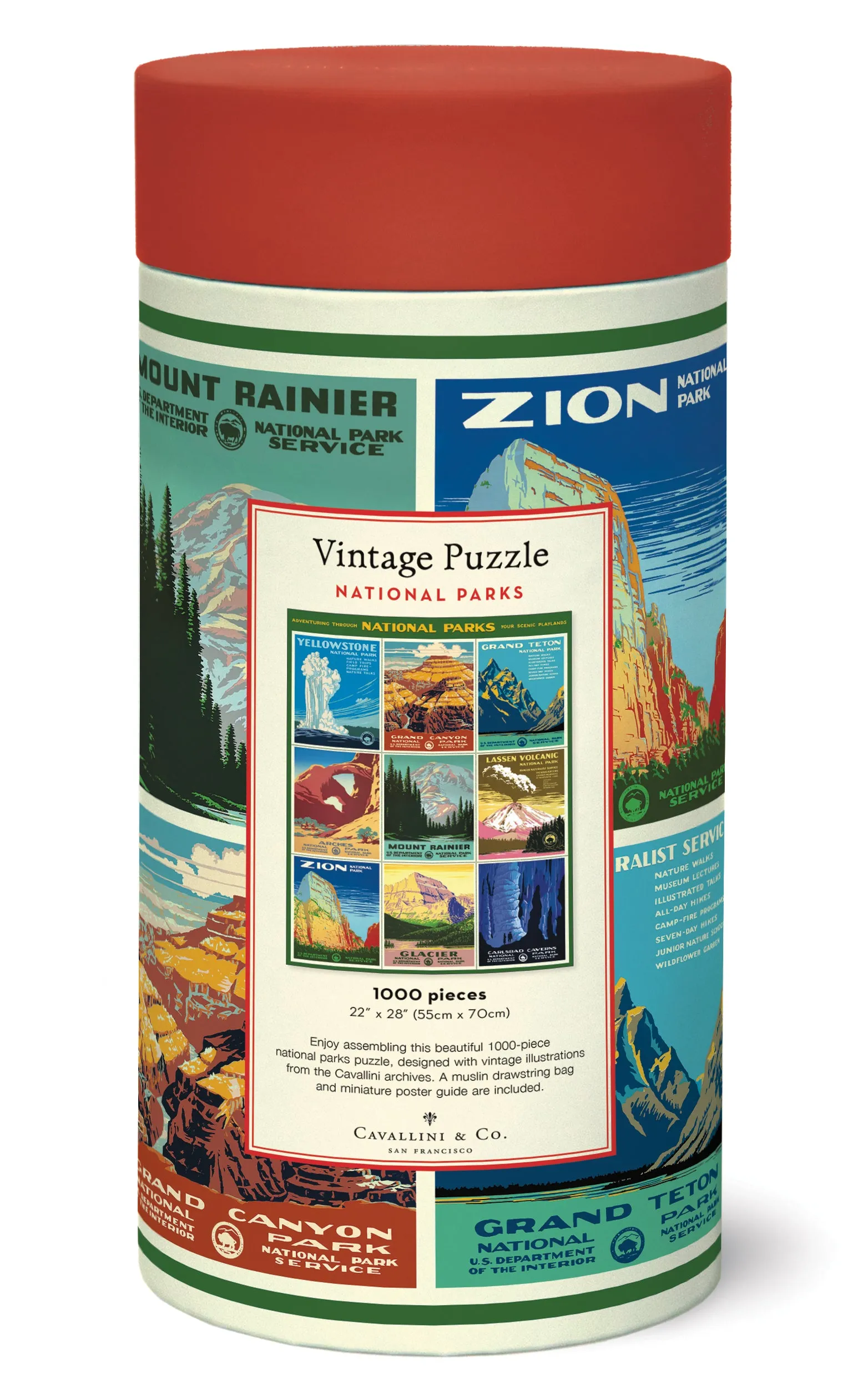 Brain boosters Learning fun Cavallini & Co. National Parks Posters 1000 Piece Puzzle