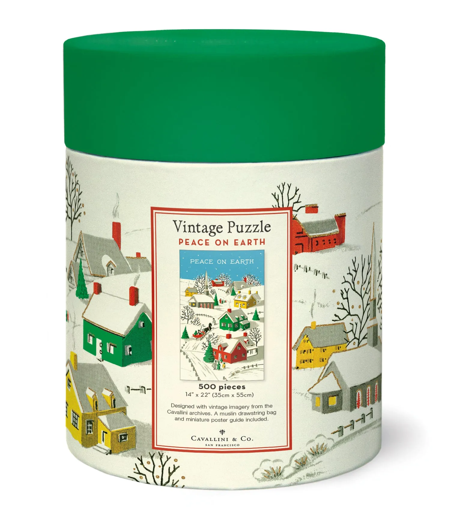 Little hands Cavallini & Co. Peace On Earth 500 Piece Holiday Puzzle