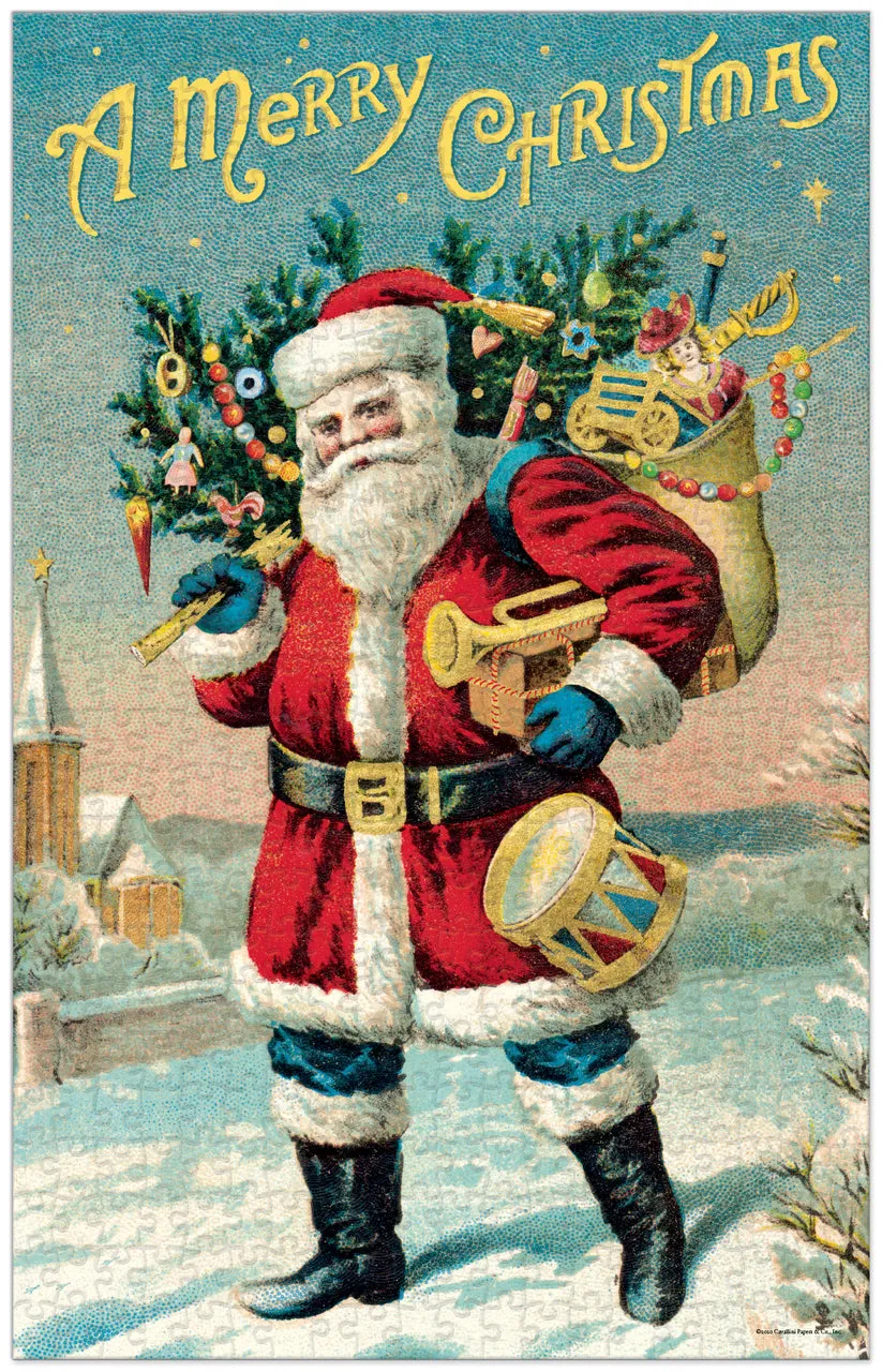Cavallini & Co. Santa Claus 500 Piece Holiday Puzzle Little builders Happy hands