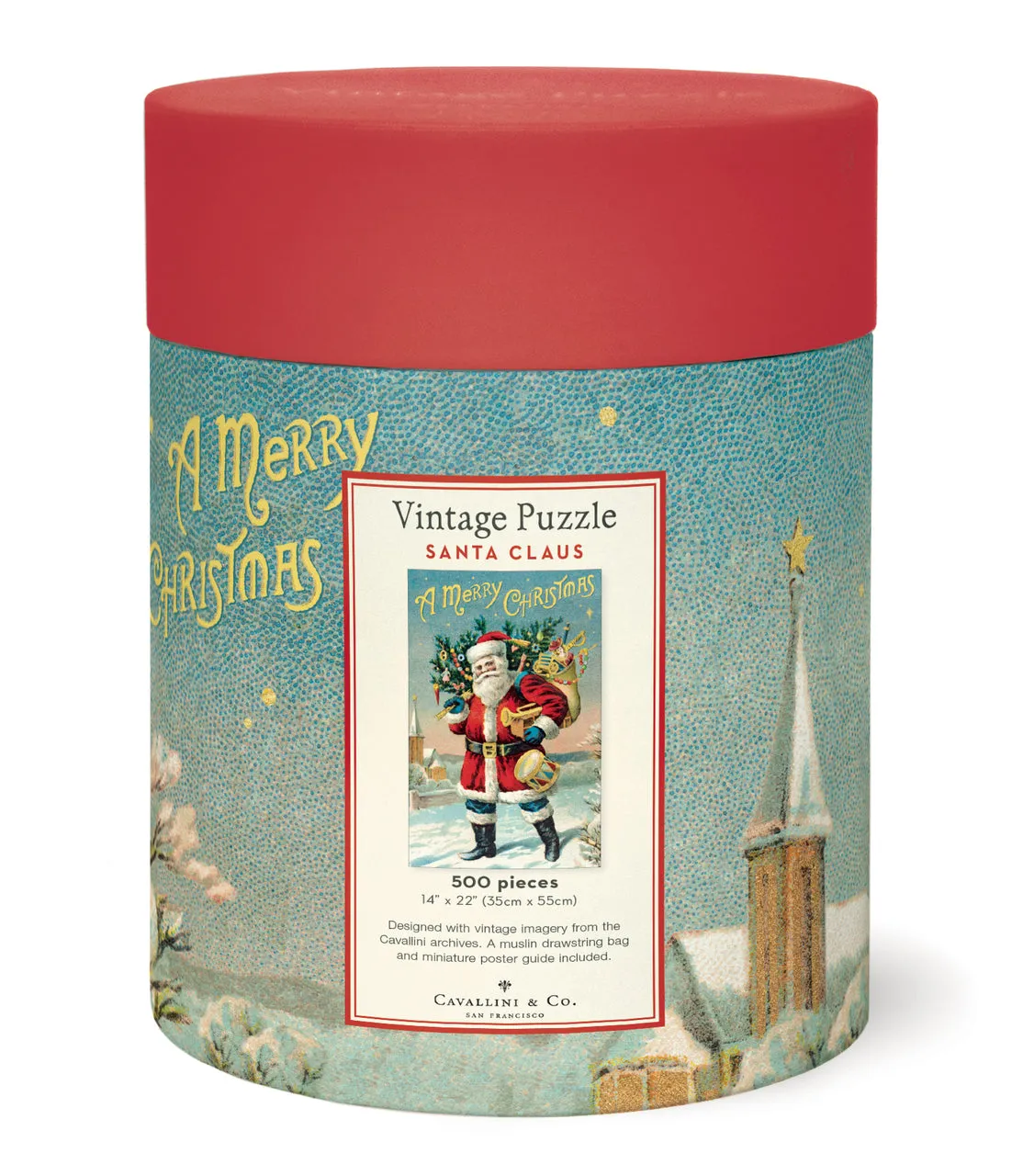 Brain boosters Playroom adventures begin here Cavallini & Co. Santa Claus 500 Piece Holiday Puzzle