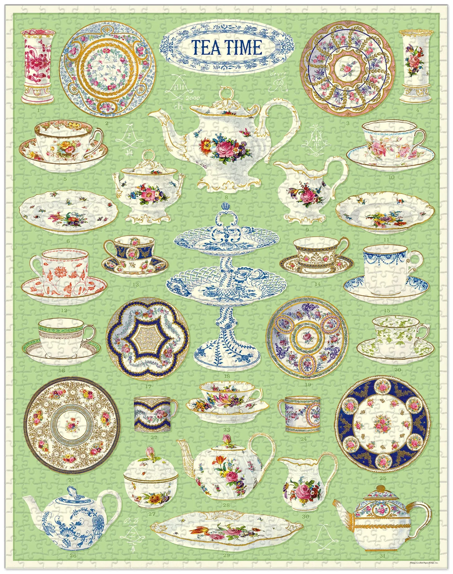 Playful learning Mini makers Cavallini & Co. Tea Time 1000 Piece Puzzle