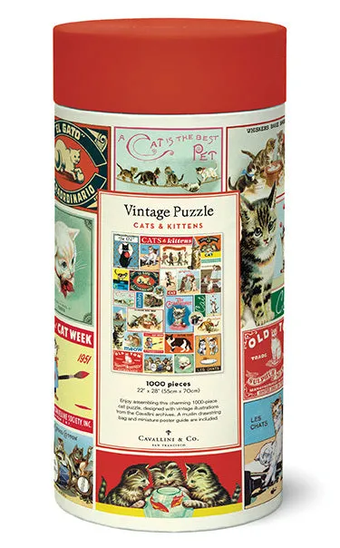 Cavallini & Co. Vintage Cats 1000 Piece Puzzle Little learners