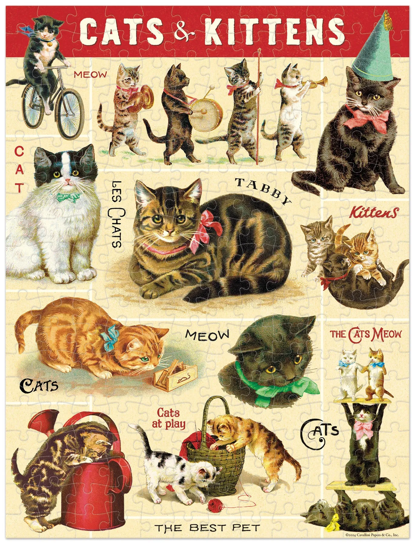 Kid-centered learning Educational fun Cavallini & Co. Vintage Cats 240 Piece Mini Puzzle
