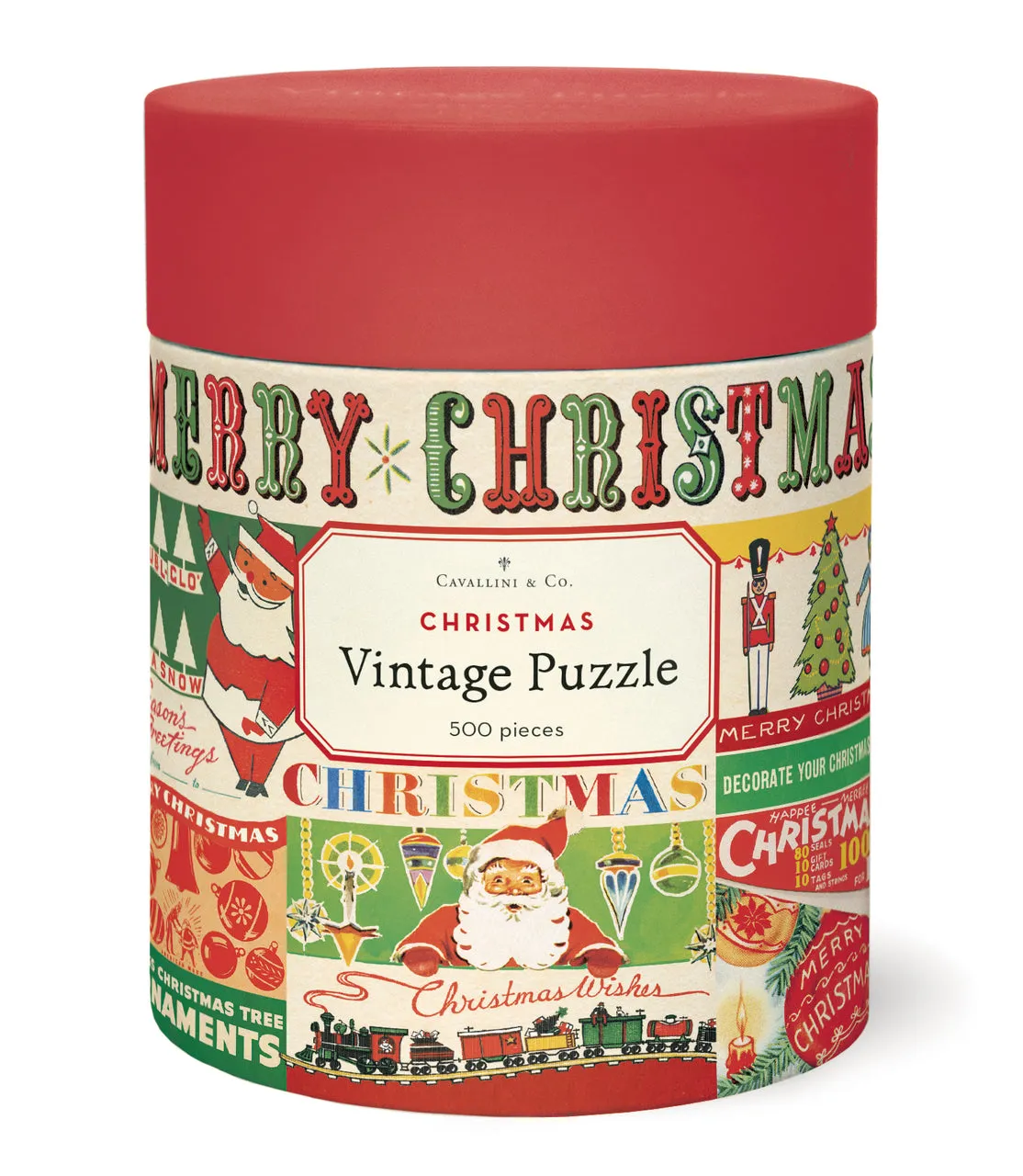 Cavallini & Co. Vintage Christmas 500 Piece Holiday Puzzle Nurturing minds Skill-building tools