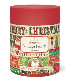 Cavallini & Co. Vintage Christmas 500 Piece Holiday Puzzle Nurturing minds Skill-building tools