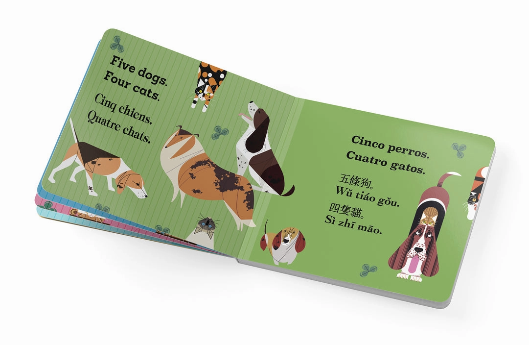 Charley Harper'S Cats And Dogs: Multi-Lingual Counting Book Early learning Thoughtful learning