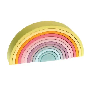 Little adventures Pastel Large Wooden Rainbow Tunnel - 12 Piece