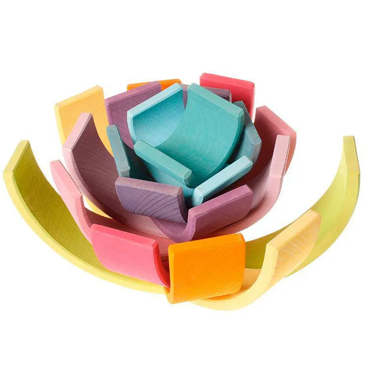 Play-based education Fun-based learning Pastel Large Wooden Rainbow Tunnel - 12 Piece