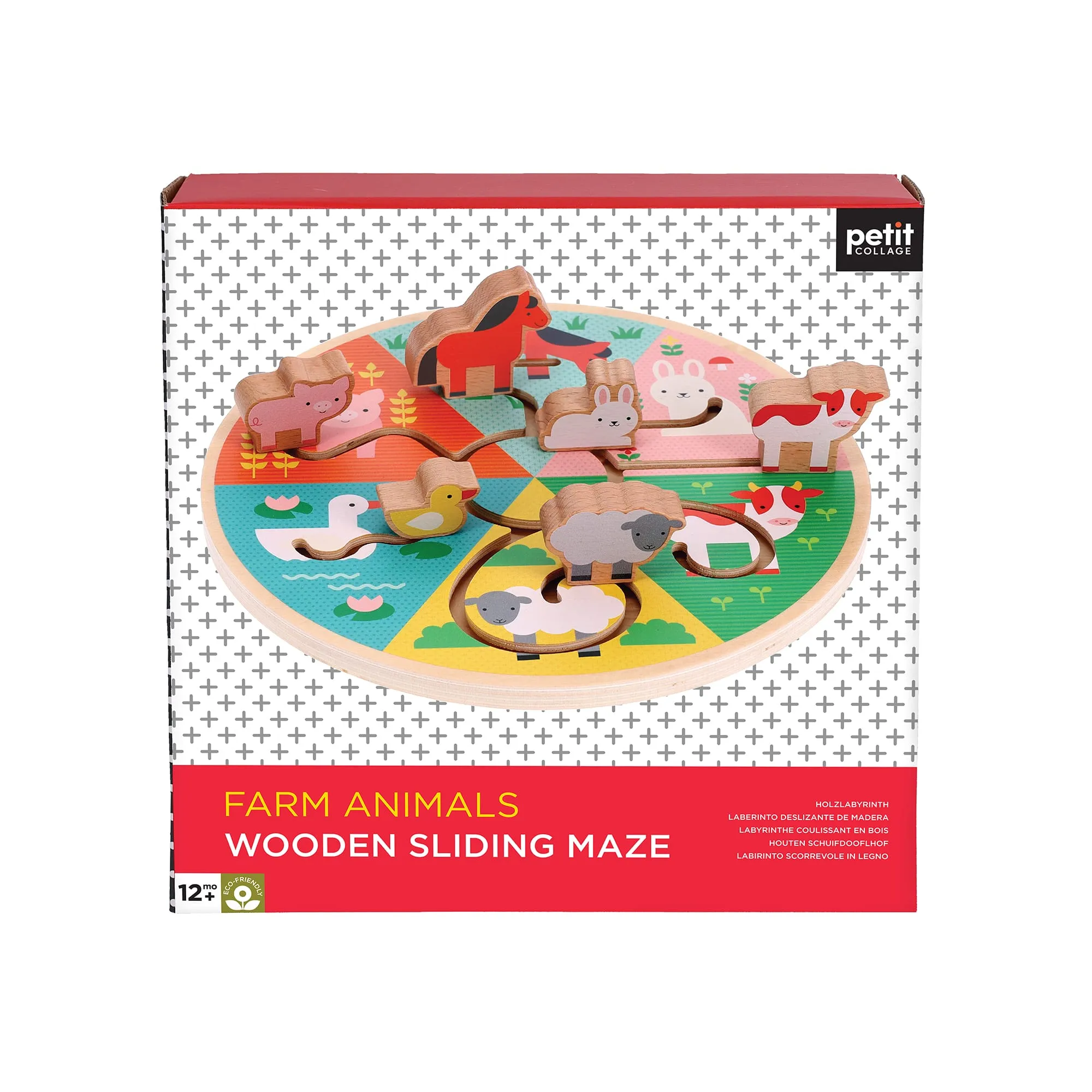Wooden Toy - Farm Animals Sliding Maze Learning tools