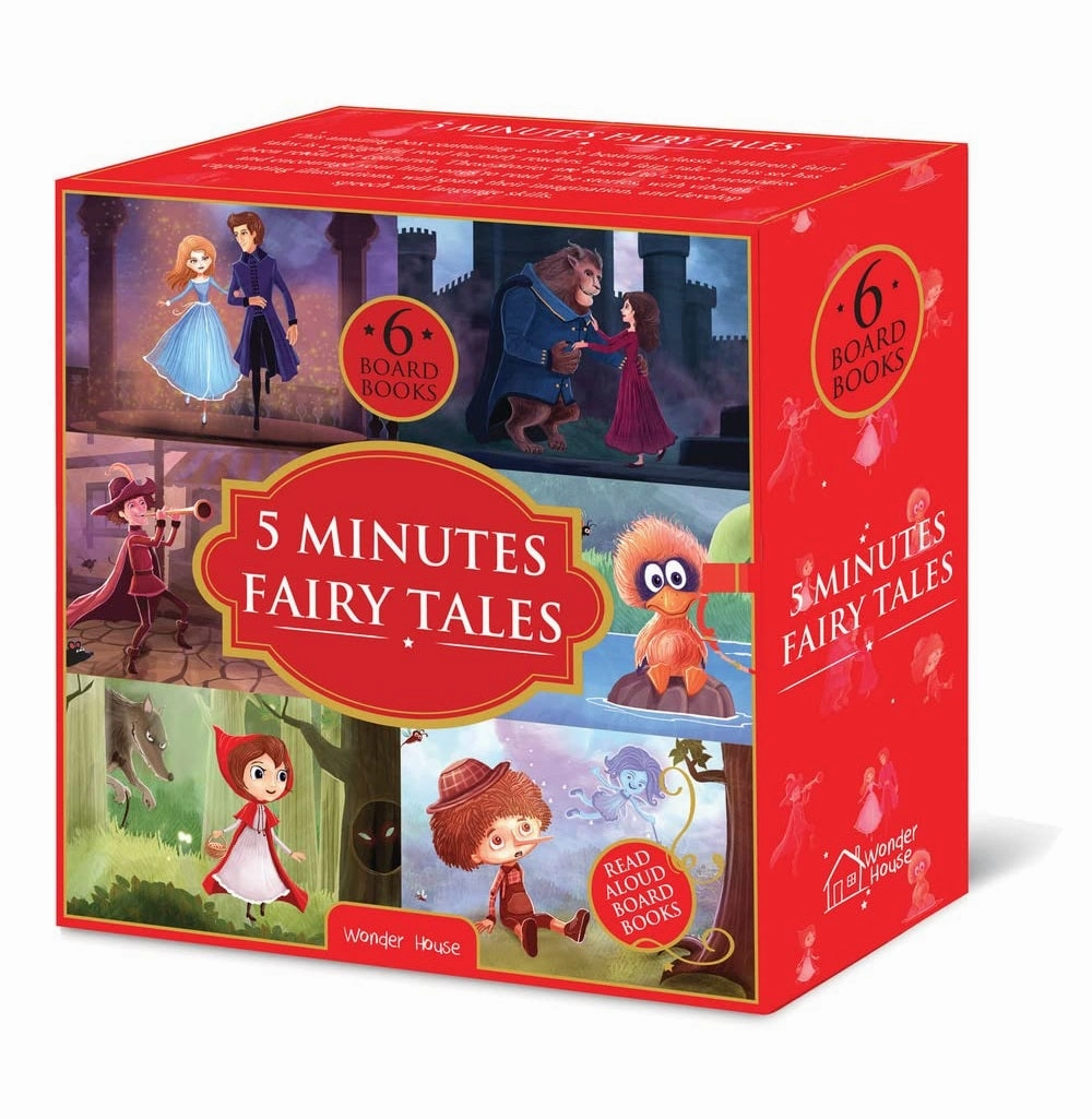 5 Minutes Fairy Tales Bookset: Giftset Of 6 Board Books For Children (Abridged And Retold) [Board Book] Wonder House Books Fun that fuels growth Little creators