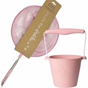 Scrunch & Follow The Duck Dusty Rose Bucket And Fishing Net Bundle Engaging young minds