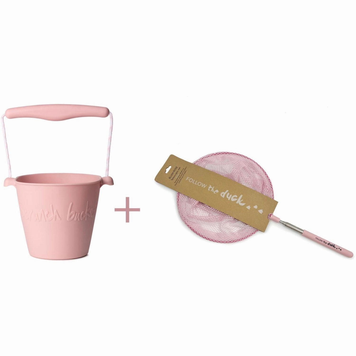 Moments of imagination Scrunch & Follow The Duck Dusty Rose Bucket And Fishing Net Bundle