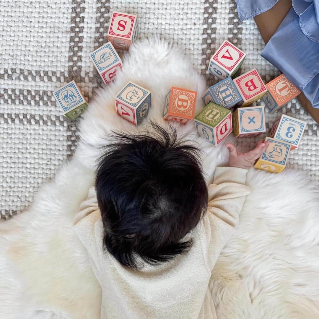 Classic Alphabet Blocks With Canvas Bag Learning fun