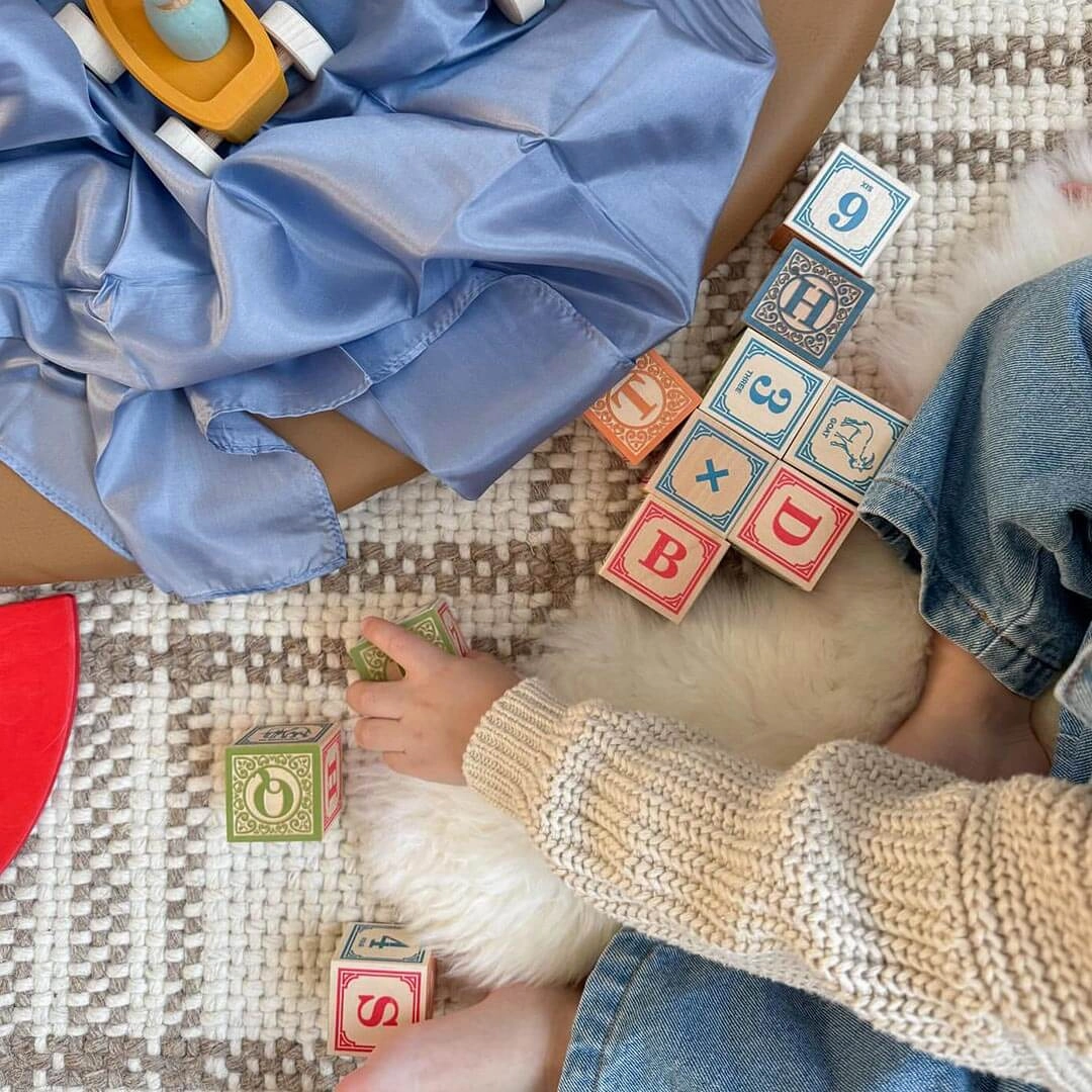 Fun that fuels growth Classic Alphabet Blocks With Canvas Bag