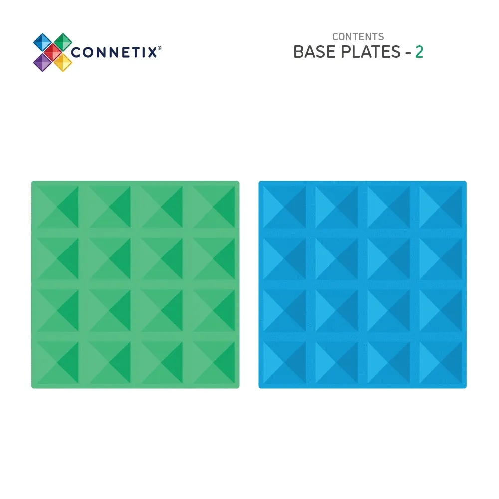 Play-based education Learning tools Connetix Blue And Green Base Plate Pack (2 Pc)