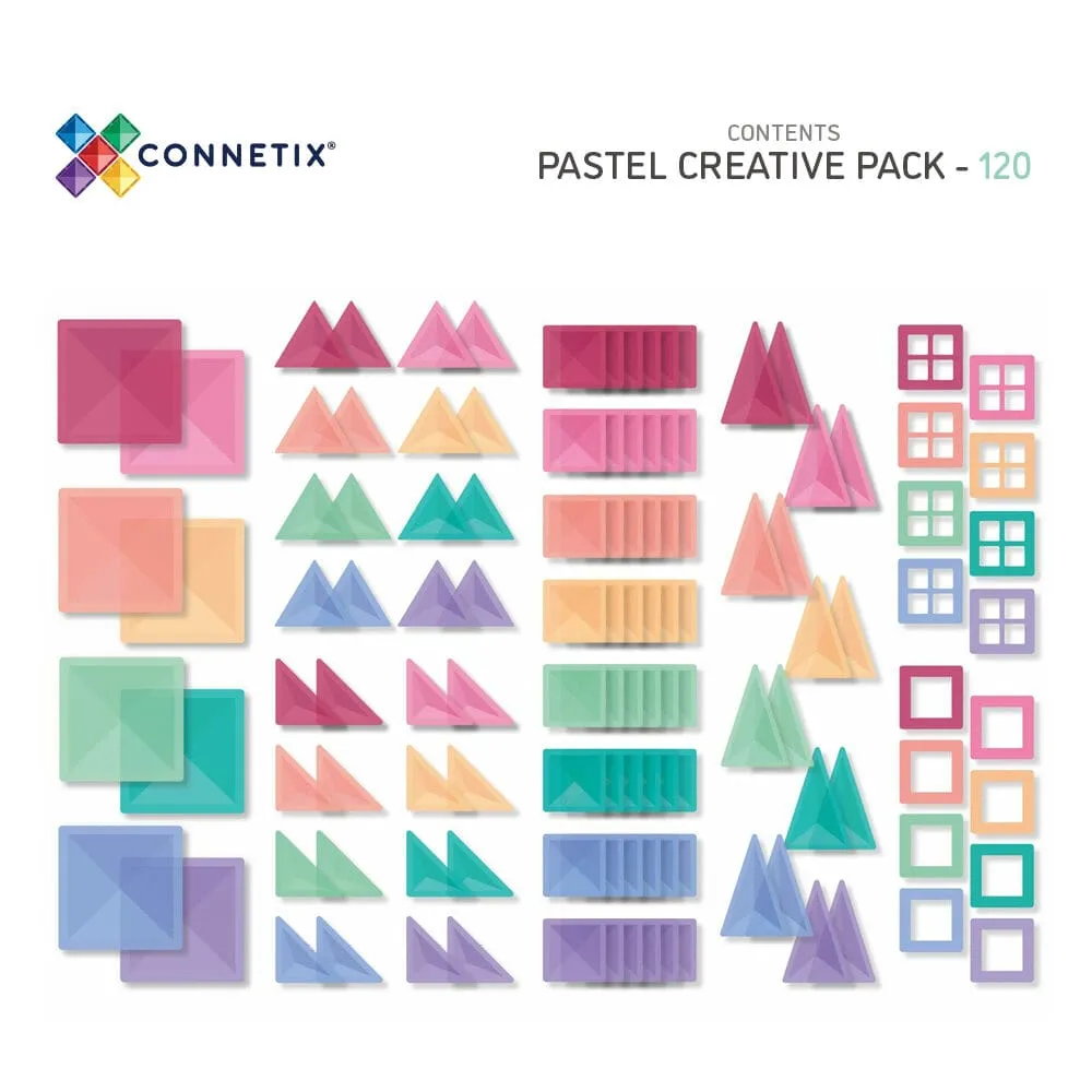 Designed for development Connetix Pastel Creative Pack (120 Pc)