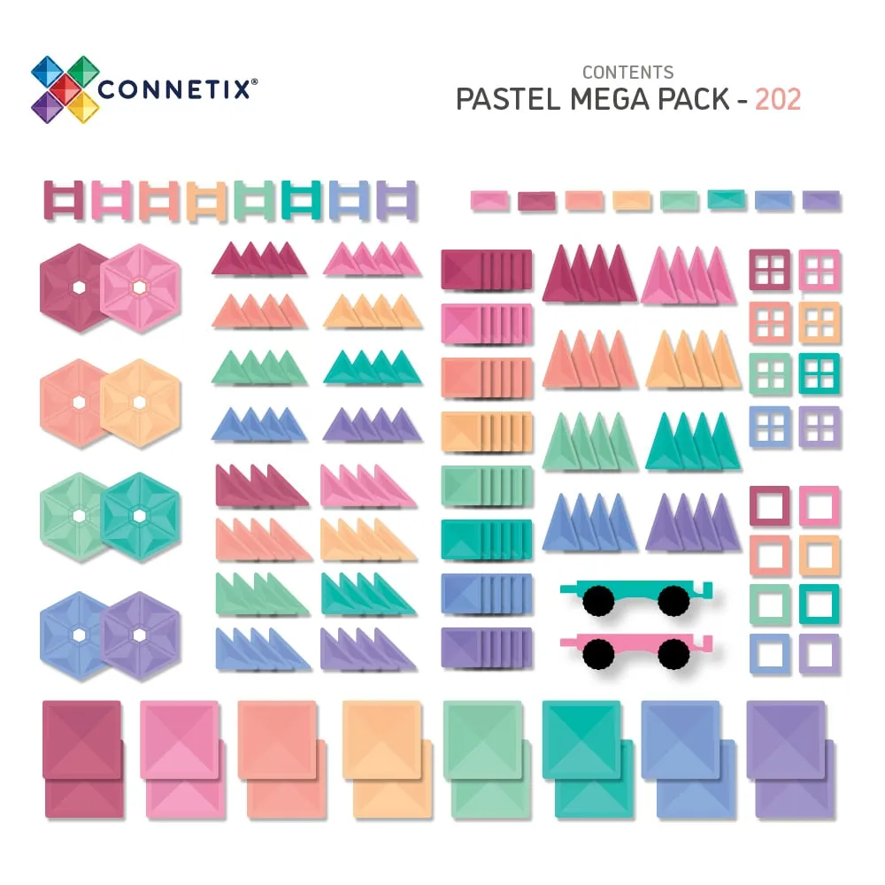 Connetix Pastel Mega Pack (202 Pc) Young learners Kid-centered learning
