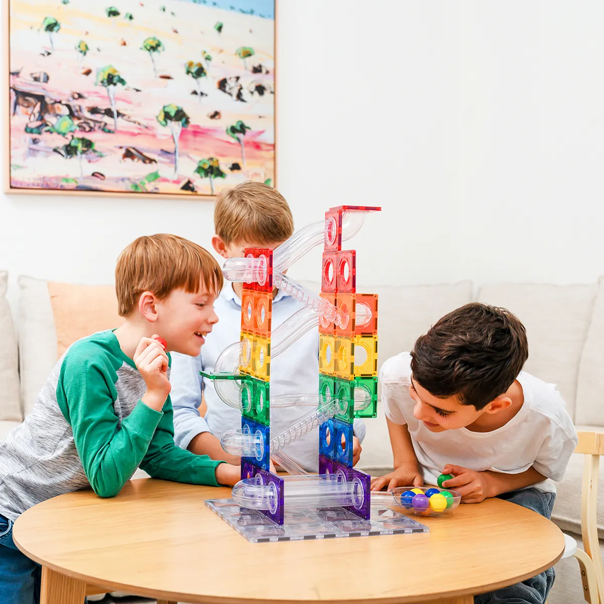 Little hands Little learners Connetix Rainbow Ball Run (92 Pc)