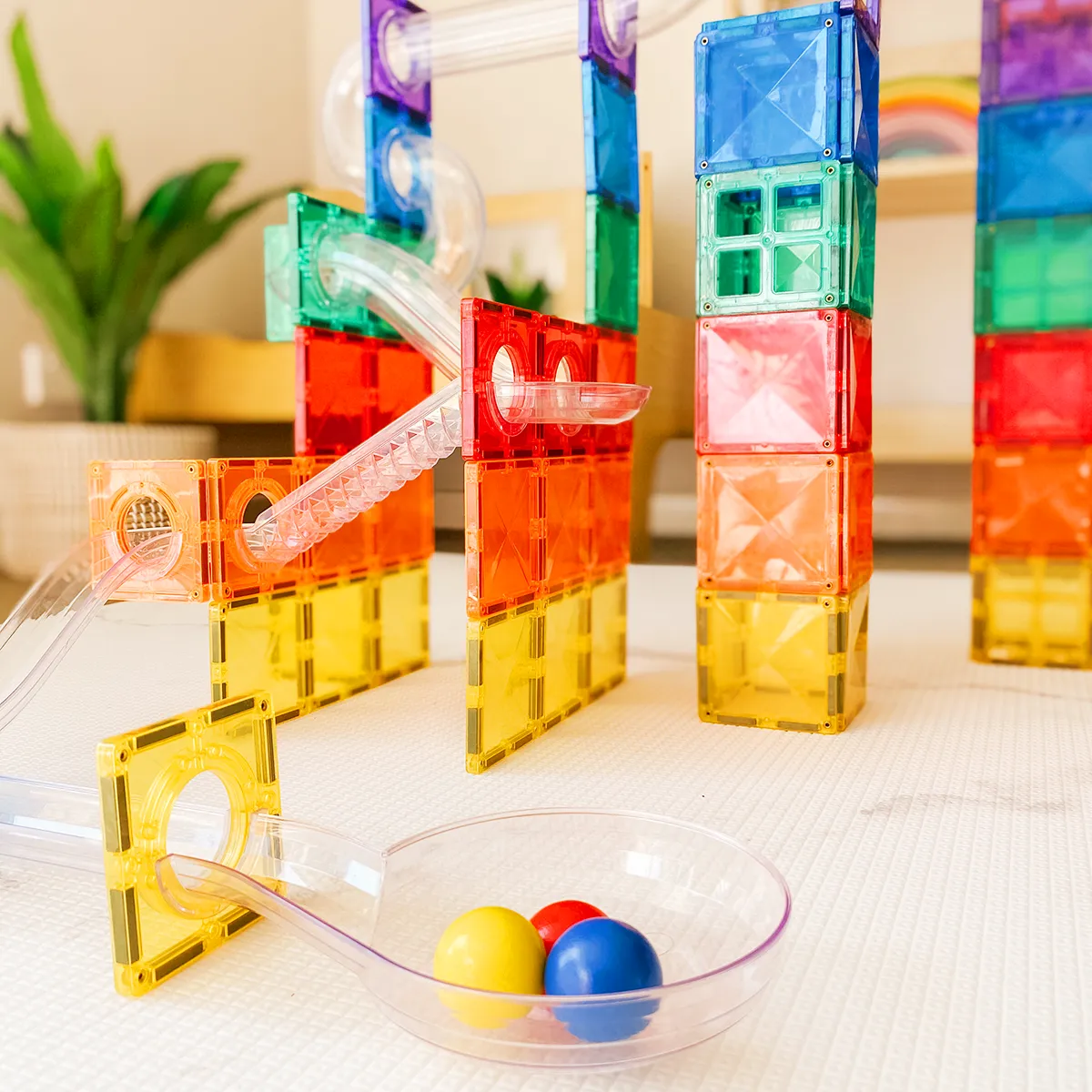 Connetix Rainbow Ball Run (92 Pc) Thoughtful learning