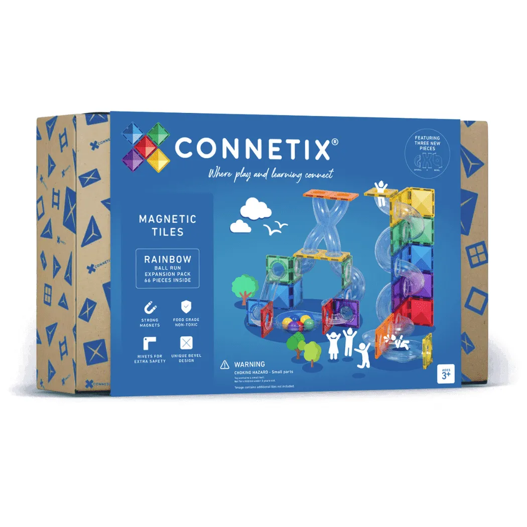 Connetix Rainbow Ball Run Expansion Pack (66 Pc) Young minds at work Young learners
