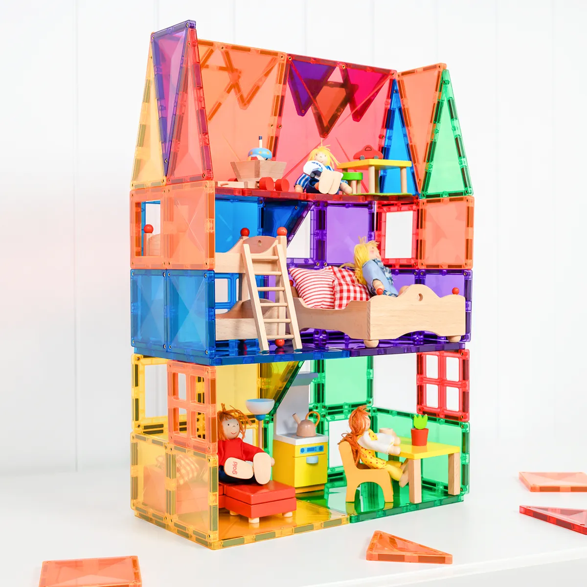 Early discovery Playroom adventures begin here Connetix Rainbow Starter Pack (60 Pc)