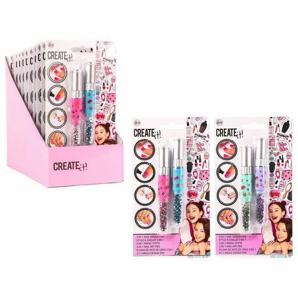 Create It! Nail Design Pen 3-In-1 Mini makers Kids discovery tools