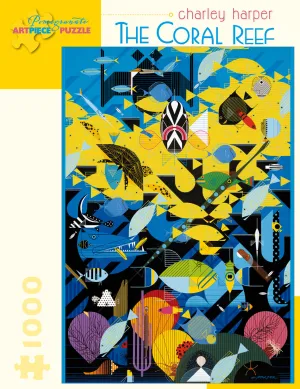 Pomegranate Charley Harper "The Coral Reef" 1000 Piece Puzzle Early discovery Playroom learning