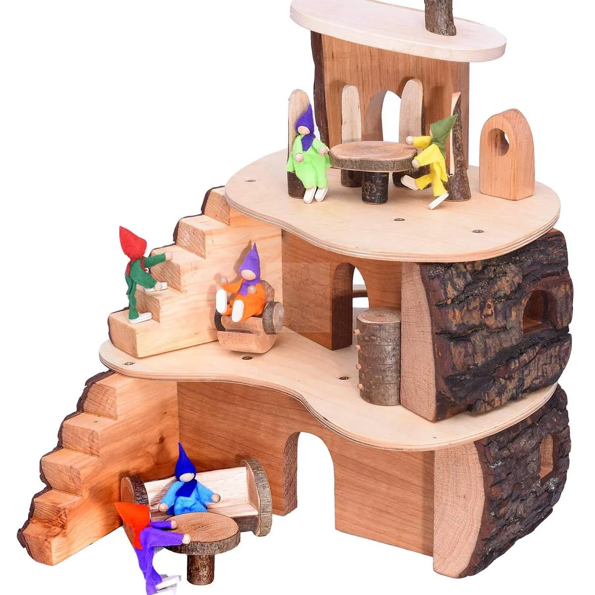 Small Wooden Tree House Dollhouse Little builders