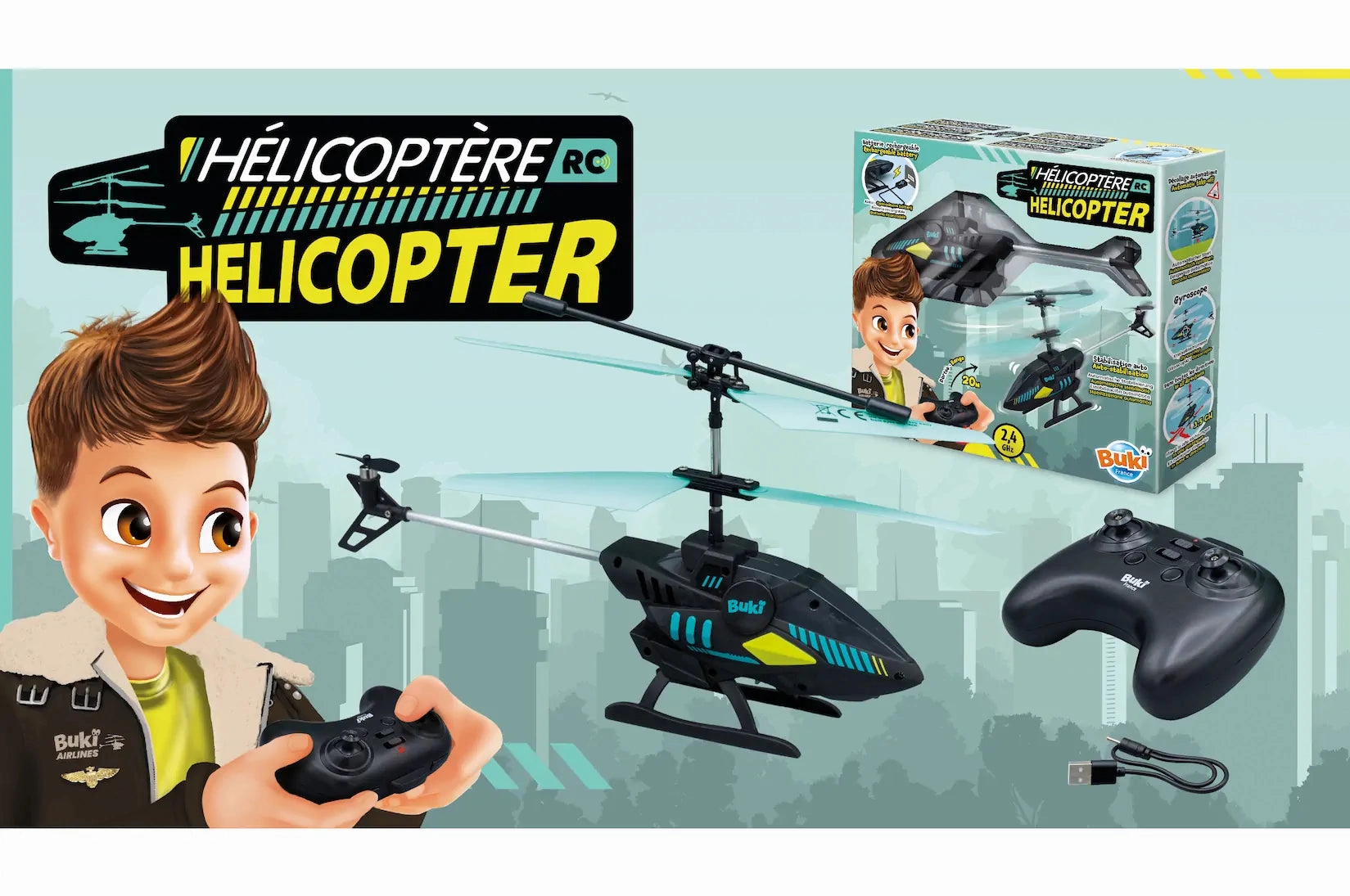 Buki France Rc Helicopter Quiet play for growing minds