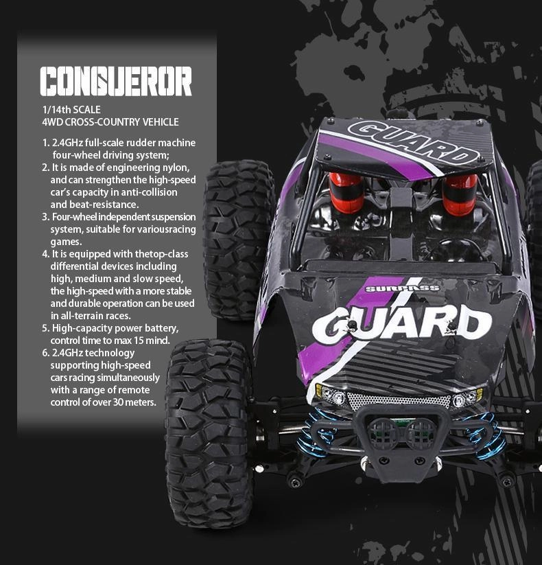 Conqueror 1:14 Scale 4X4 Climbing Rc Remote Control Car Playroom learning Nurturing minds