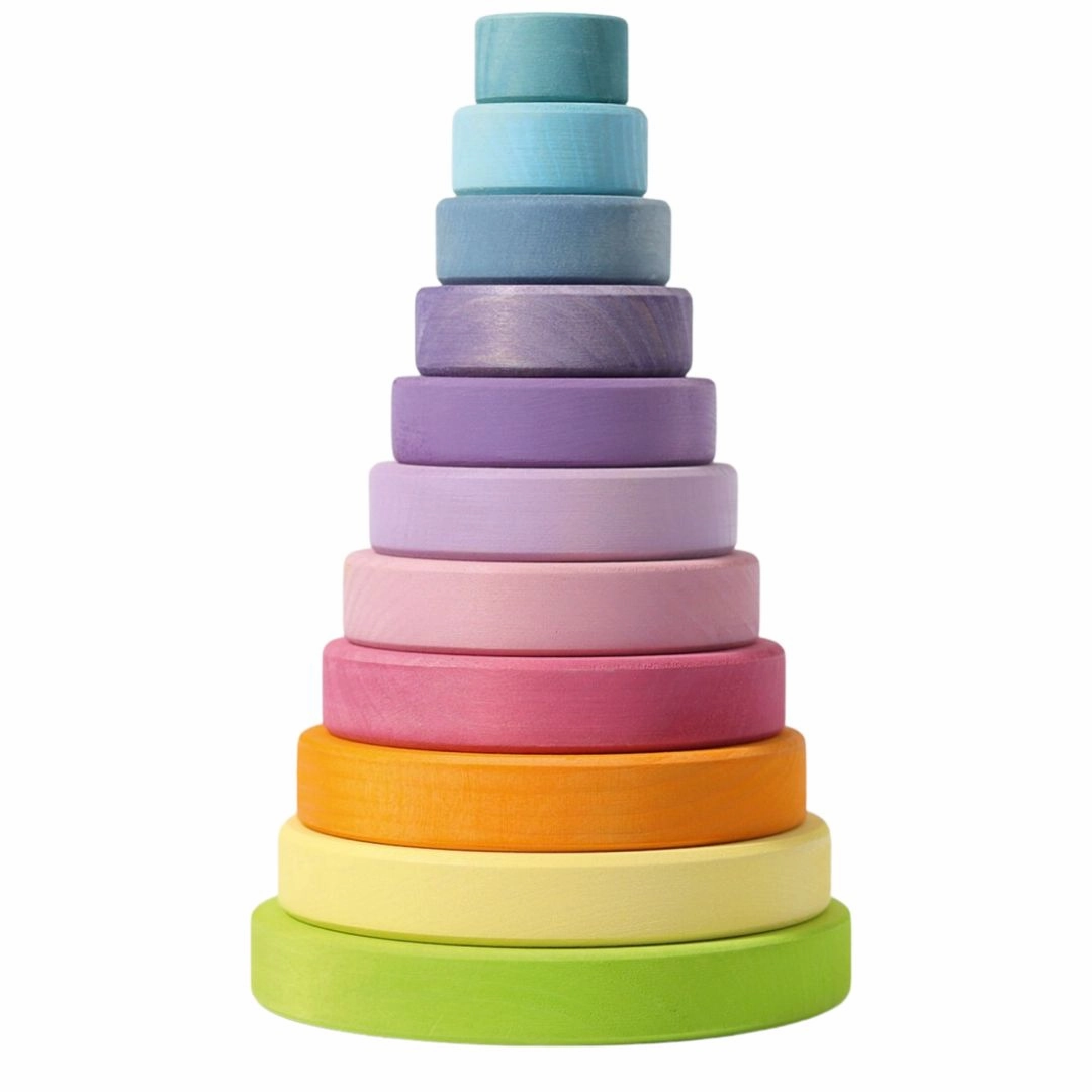 Pastel Wooden Stacking Tower Skill-building tools Young minds at work
