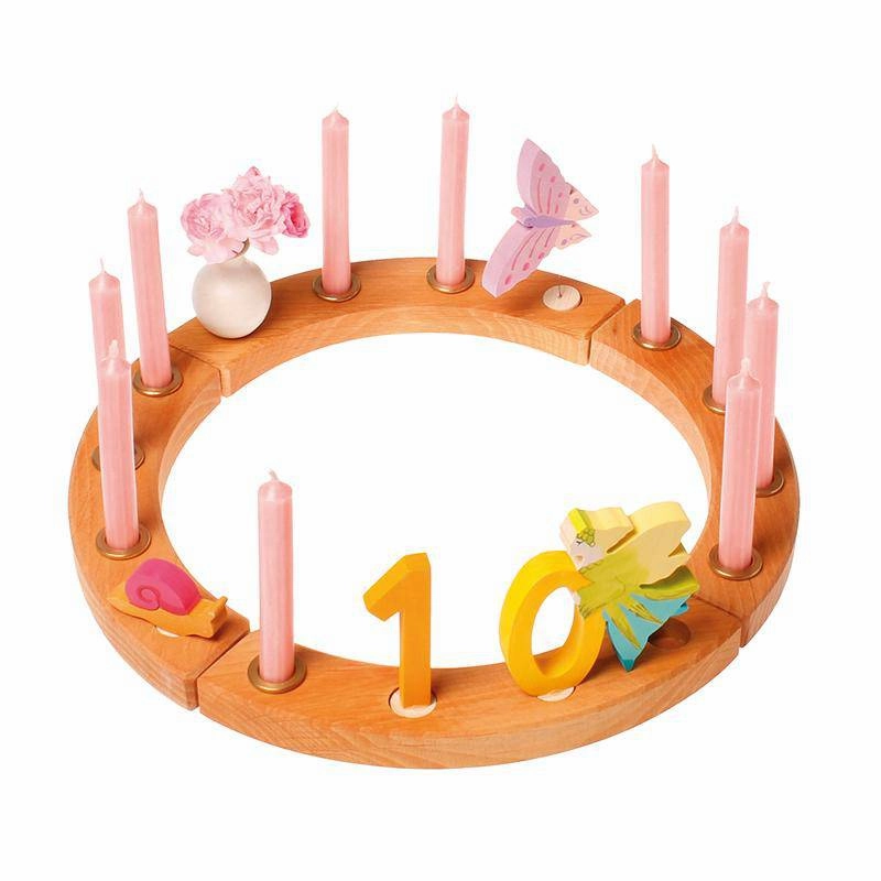 Joyful learning Waldorf Wooden Birthday Ring - 16 Holes