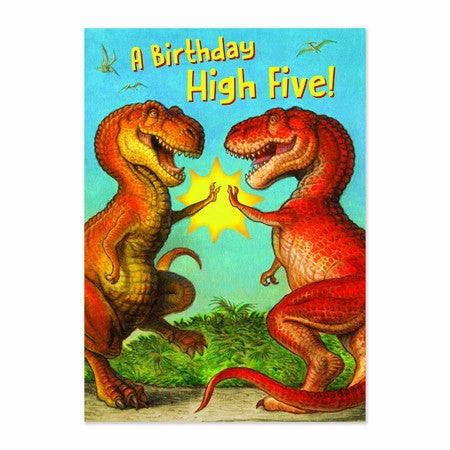 High Five Dinosaurs Birthday Card Young explorers