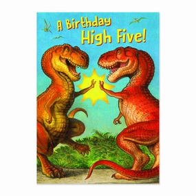 High Five Dinosaurs Birthday Card Young explorers