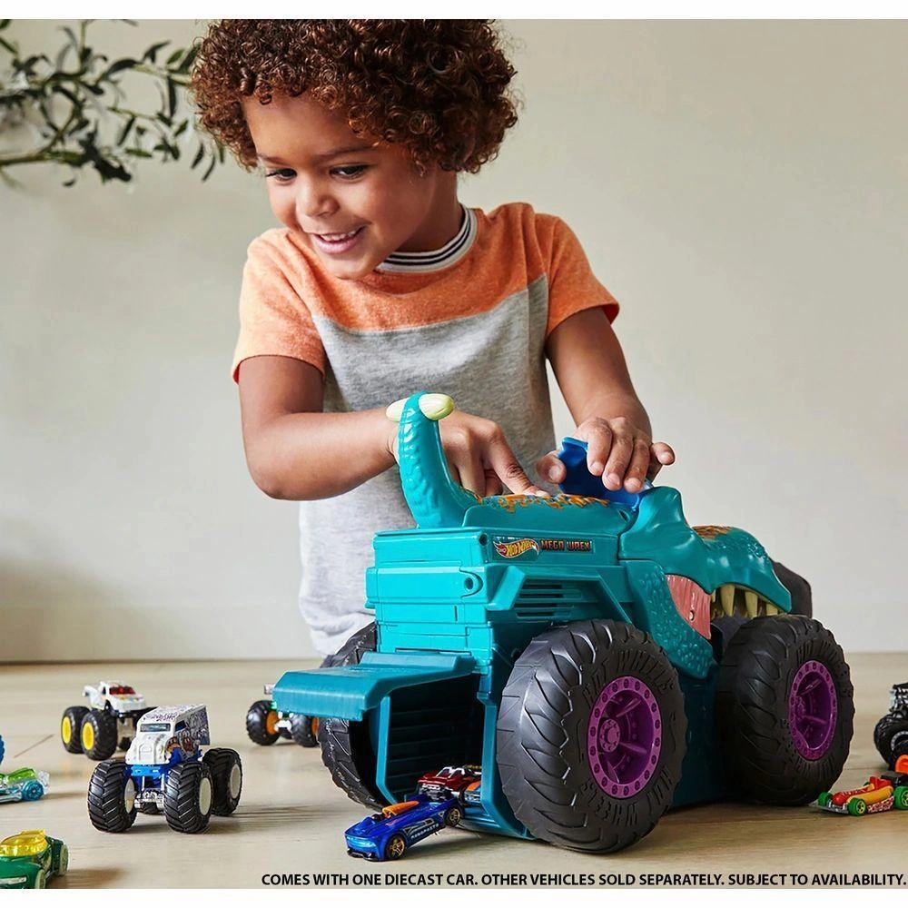 Hot Wheels Monster Trucks Car Chompin Mega-Wrex Action Vehicle Smart kids gear Hands-on discovery