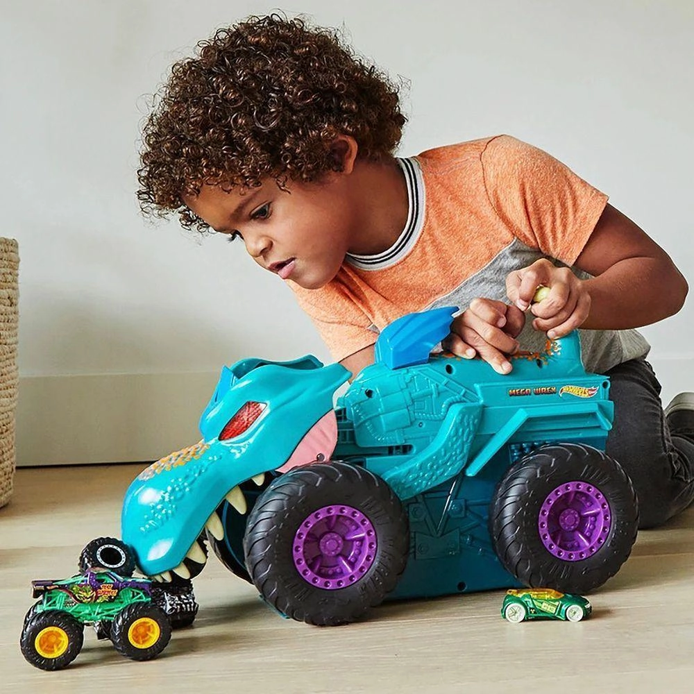 Hot Wheels Monster Trucks Car Chompin Mega-Wrex Action Vehicle Playroom adventures begin here