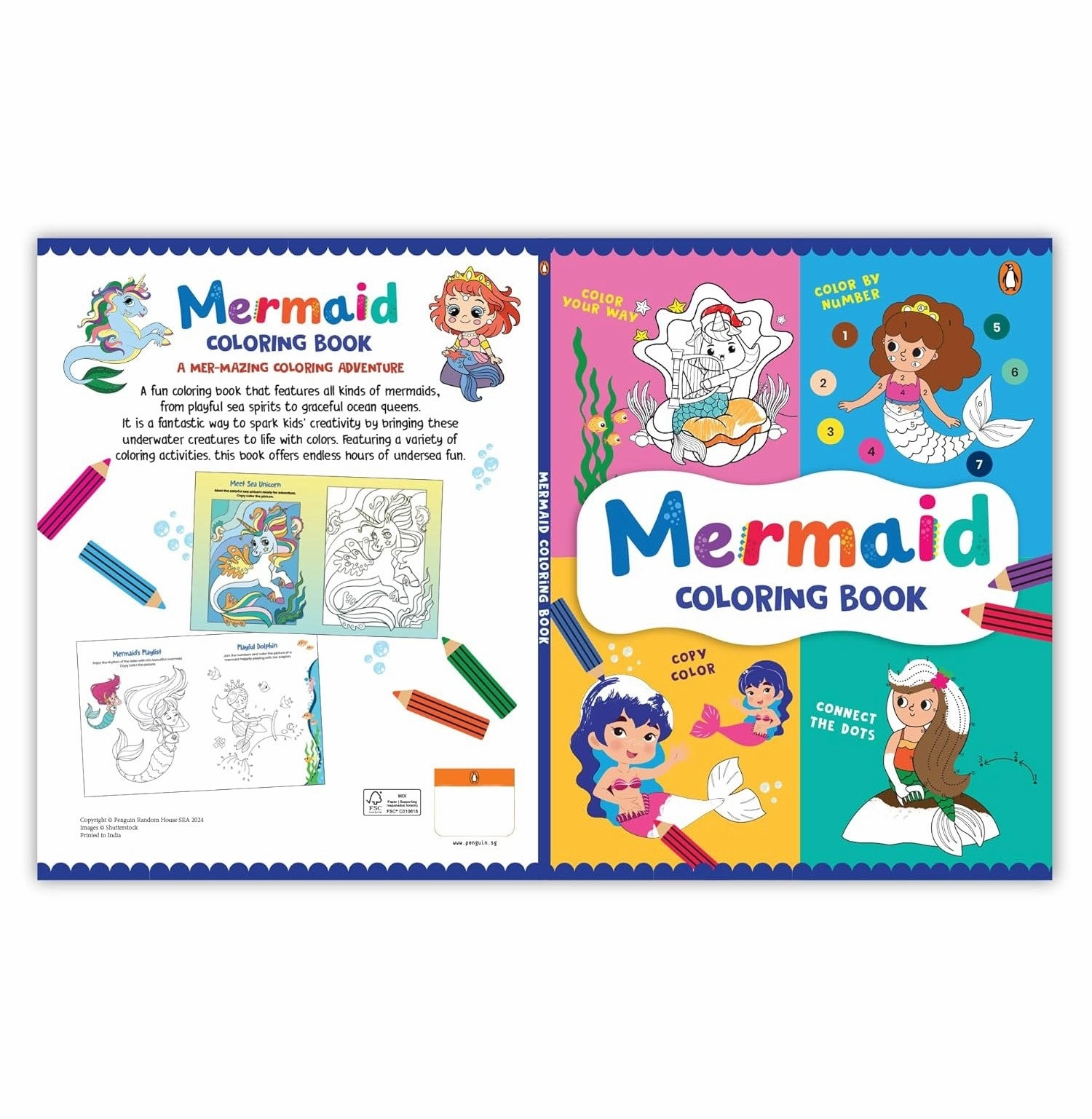 Nurturing minds Kids Coloring Book: Mermaid