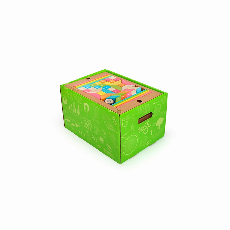 Magnetic Wooden Blocks Classroom Kit - 240 Pieces Designed for development