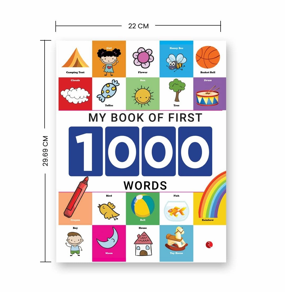 My Book Of First 1000 Words : Interactive Picture Book : Numbers And Alphabets : Children Growth And Development Book Rupa Publications India And Moonstone Educational fun Mini makers