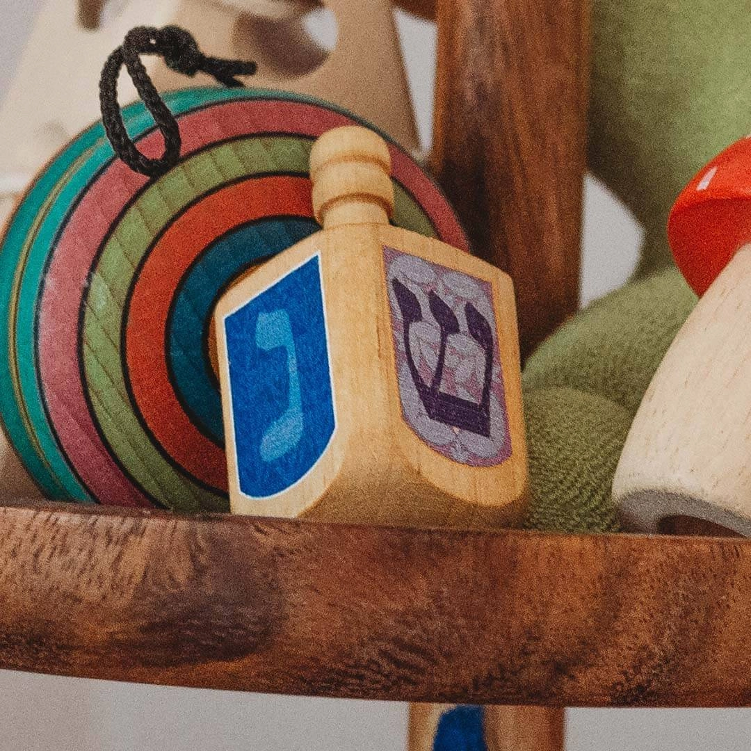 Fun-based learning Wooden Hanukkah Dreidel