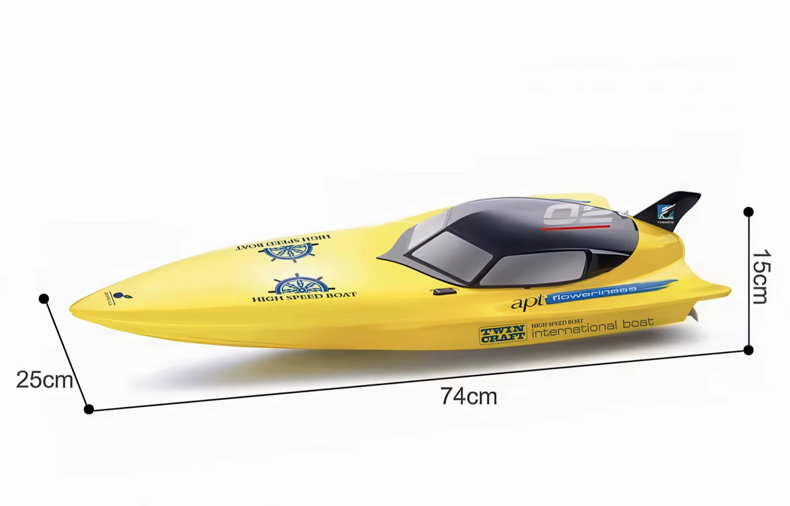 Kids discovery tools Cruel High-Speed 2.4 Ghz Rc Racing Boat 74Cm With Lights
