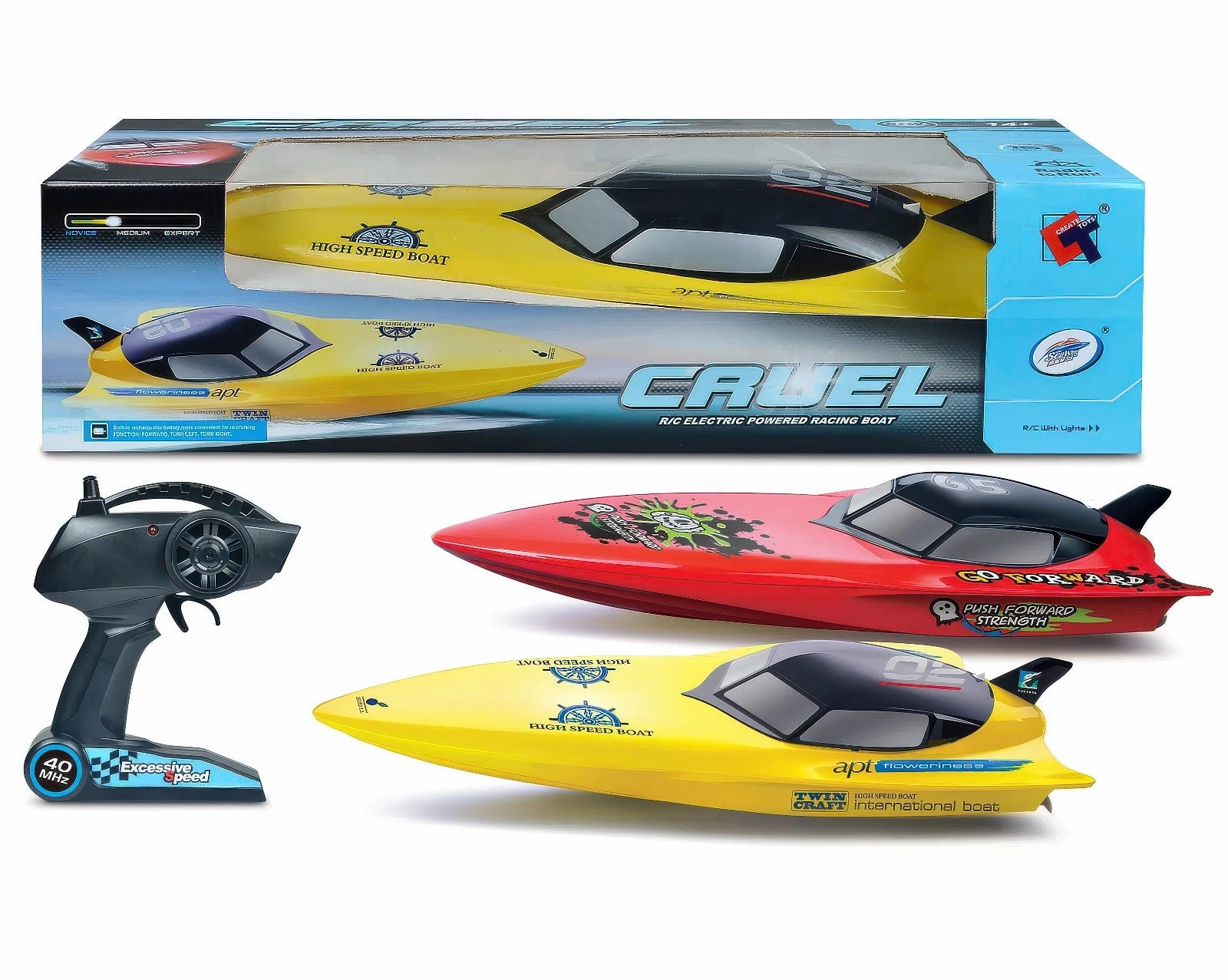 Cruel High-Speed 2.4 Ghz Rc Racing Boat 74Cm With Lights Educational fun Learning fun