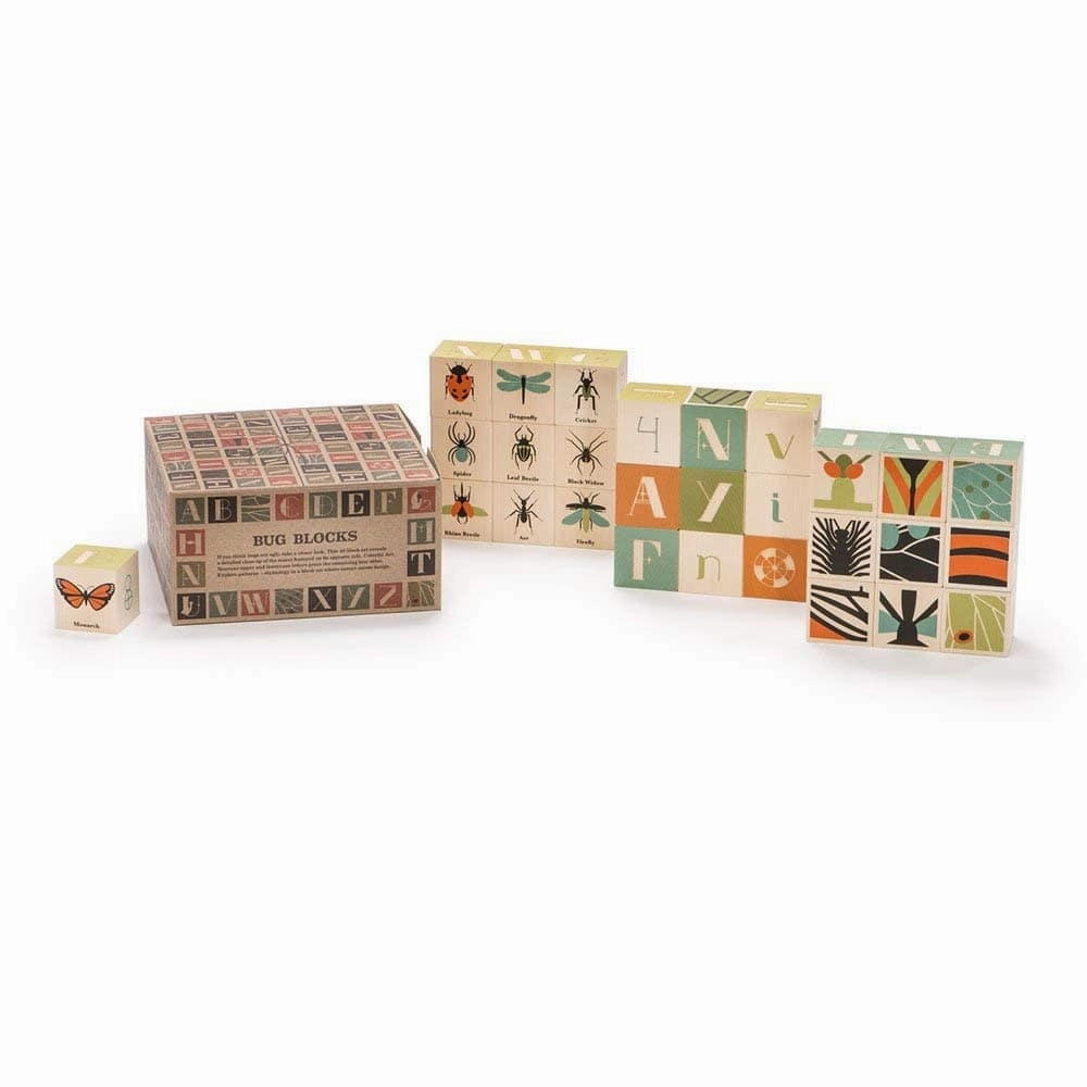 Bugs Wooden Alphabet Blocks Kids discovery tools Learning fun